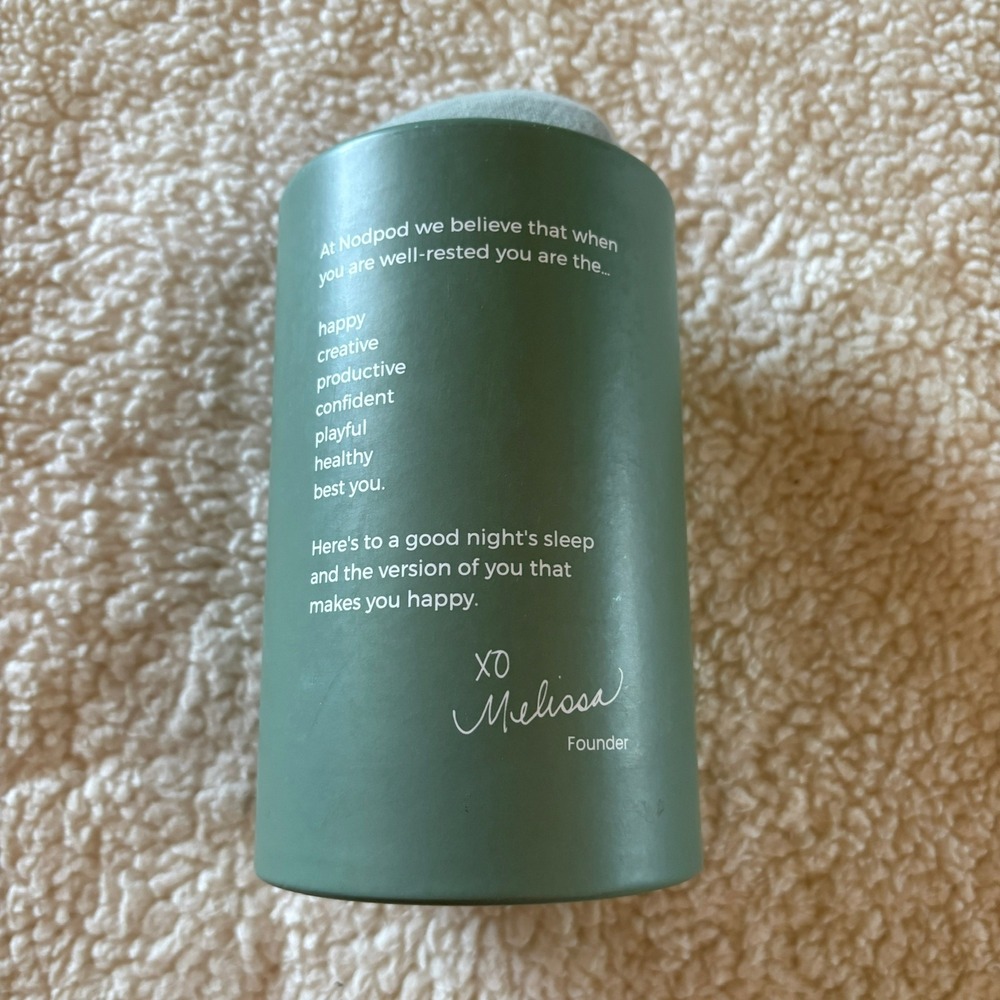 Nodpod Weighted Sleep Mask Sage Green Strap-Free Light Blocking Eye Mask 9oz - Picture 9 of 11